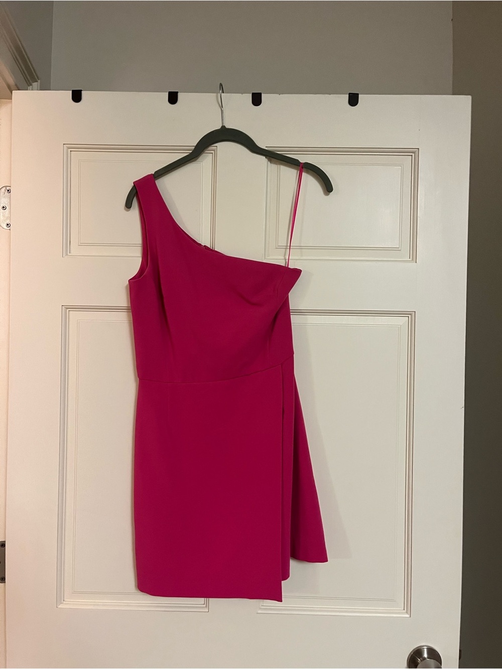 French Connection One-Shoulder Fuchsia Mini Dress - Size 2